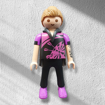 Playmobil Dart Spieler Mann Junge Figur Pink Lila Dartspieler NEU & Unbespielt