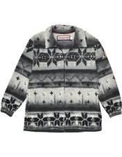 Invicta Womens Oversized Fleece Jacket Uk 6 Xs Grey Fair Isle Polyester Ao30