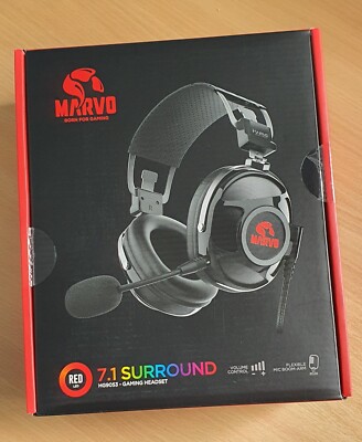 Marvo Scorpion Pro Gaming HG9053 7.1 Virtual Surround Sound Rot LED NEU/VERSIEGELT