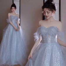 Noble Evening Formal Party Ball Gown Prom Bridesmaid Acting Mesh Tulle Dress