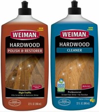 WEIMAN HARDWOOD FLOOR HIGH TRAFFIC POLISH & RESTORER 946ml & CLEANER 2 PACK