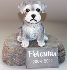 Schnauzer Urn Dog Memorial Tombstone Cremation Figurine Funeral Casket Pet Decor