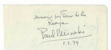 Paul Misraki Signed Slip 1979 / Autographed French Film Composer 