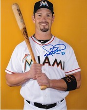 AARON ROWAND   MIAMI MARLINS   ACTION SIGNED 8x10