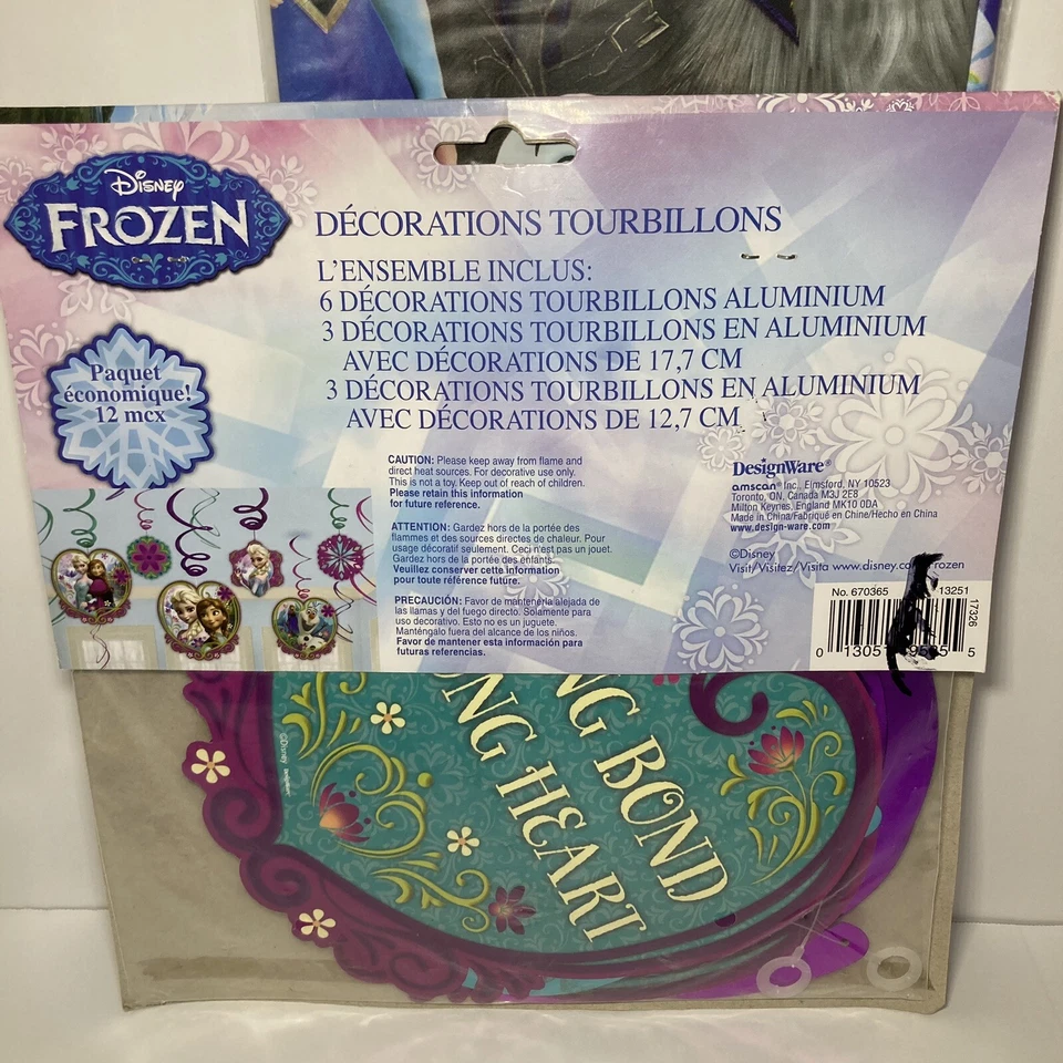 DISNEY ЗАМОРОЖЕННАЯ ВИСЯЧАЯ ФОЛЬГА ВИХРЕВЫЕ УКРАШЕНИЯ И ОБЛОЖКА СТОЛА Товары для вечеринок - Изображение 3 из 4