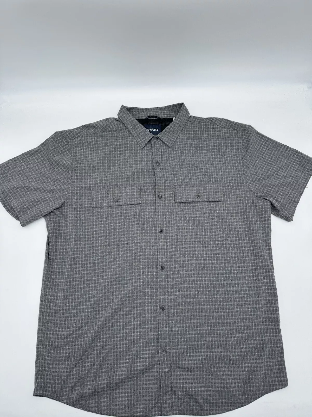 prana check short sleeve garvan button front performance shirt