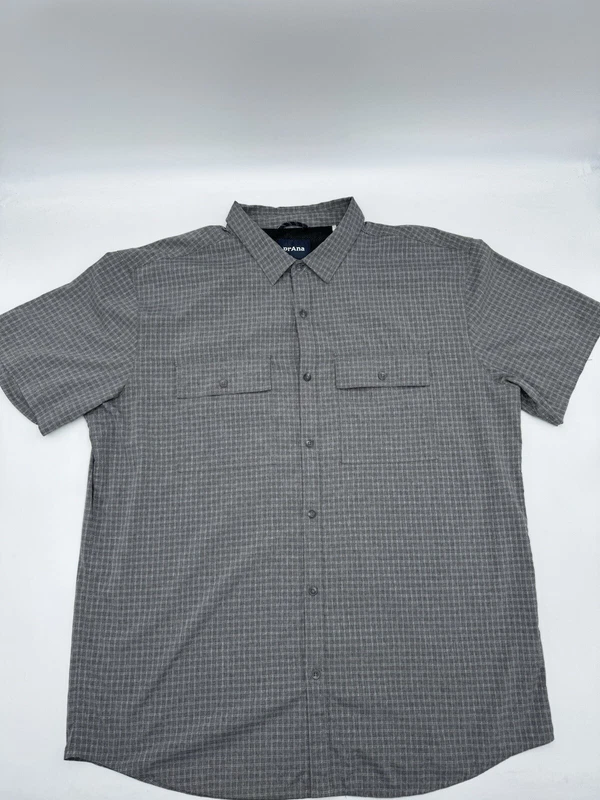 prana check short sleeve garvan button front performance shirt