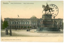 The King Johann Monument At The Center Of Theatre Plaza Dresden Germany Postcard