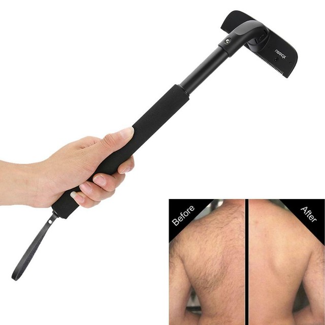 Mens Long Anti Slip Handle Back Hair Removal Shaver Body Trimmer