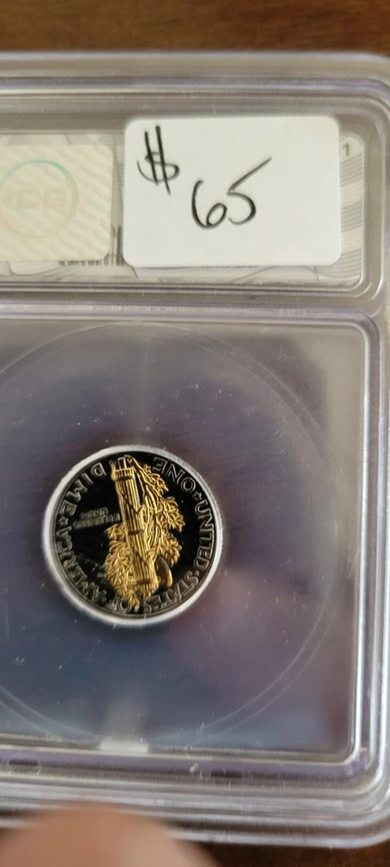 🚨A Lot Of 4 GOLD & BLACK RUTHENIUM Genuine BU MERCURY SILVER DIME ICG 1 Of 1000 - Image 4 of 4