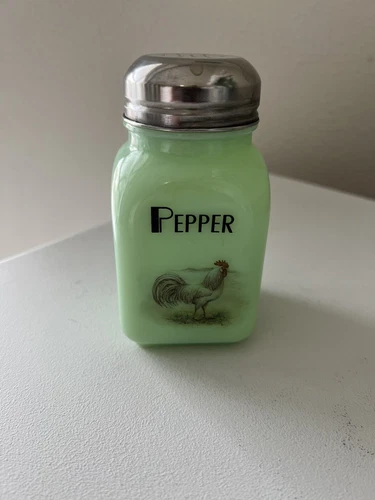 Vintage Jadeite Pepper Shaker Dispenser Retro Depression | Rooster