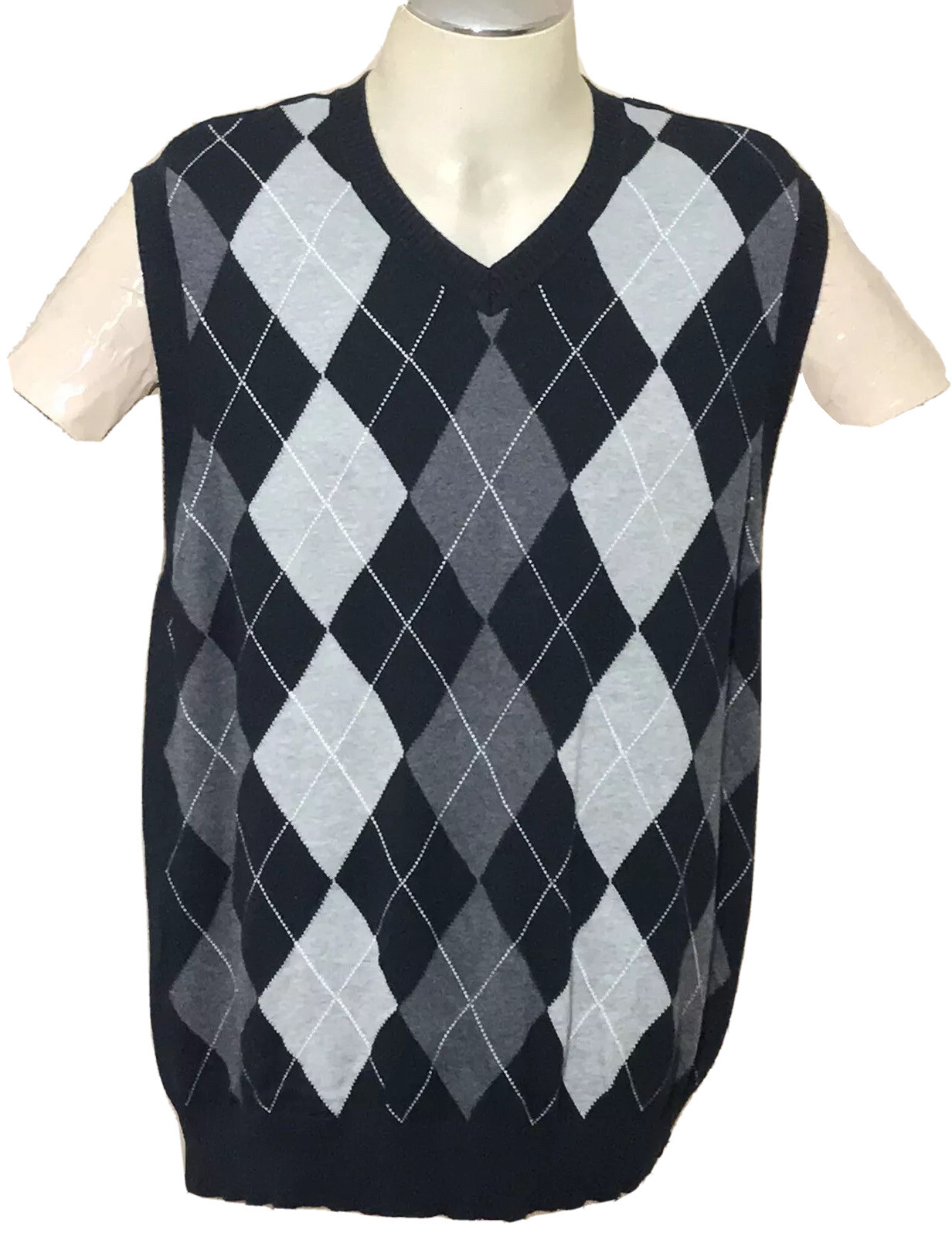 Argyle Golf Sweater Vest White 