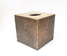 NEW RAYMOND WAITES SAGE+TAUPE,BEIGE RESIN,VINTAGE STYLE TISSUE BOX NAPKIN HOLDER