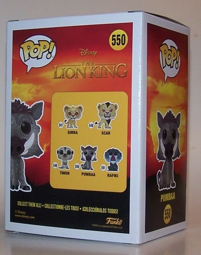 Funko Pop! Disney The Lion King Pumbaa #550 Vinyl Figure in Box - 第 3/3 張圖片