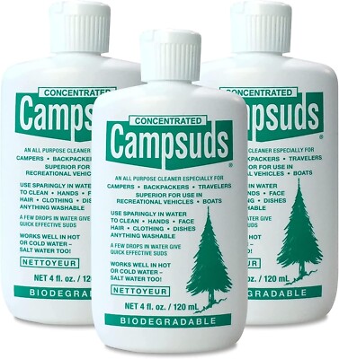 3 Pack Sierra Dawn Campsuds Camping/Camp Soap 4oz Concentrated Biodegradable