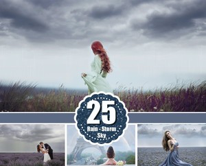 25 Rain Storm Dark Sky Photo Overlays Digital Backdrop Beautiful