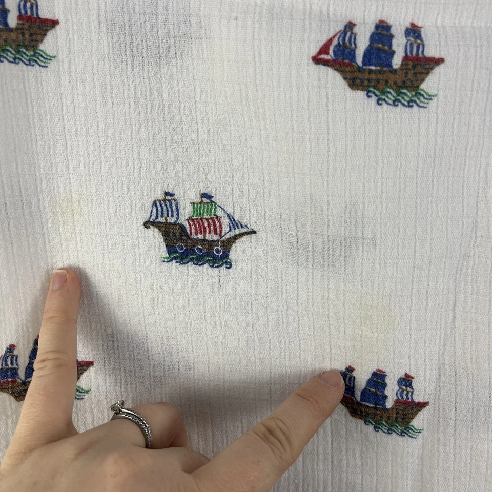 Envíos Bebé Manta Barcos Blanco Muselina Rojo Azul Verde Marrón Foto 3 de 4