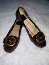 Coach Womens 6 B Ornette Loafer Ballet Flat Shoes Buckle Slip On Moc Toe Worn