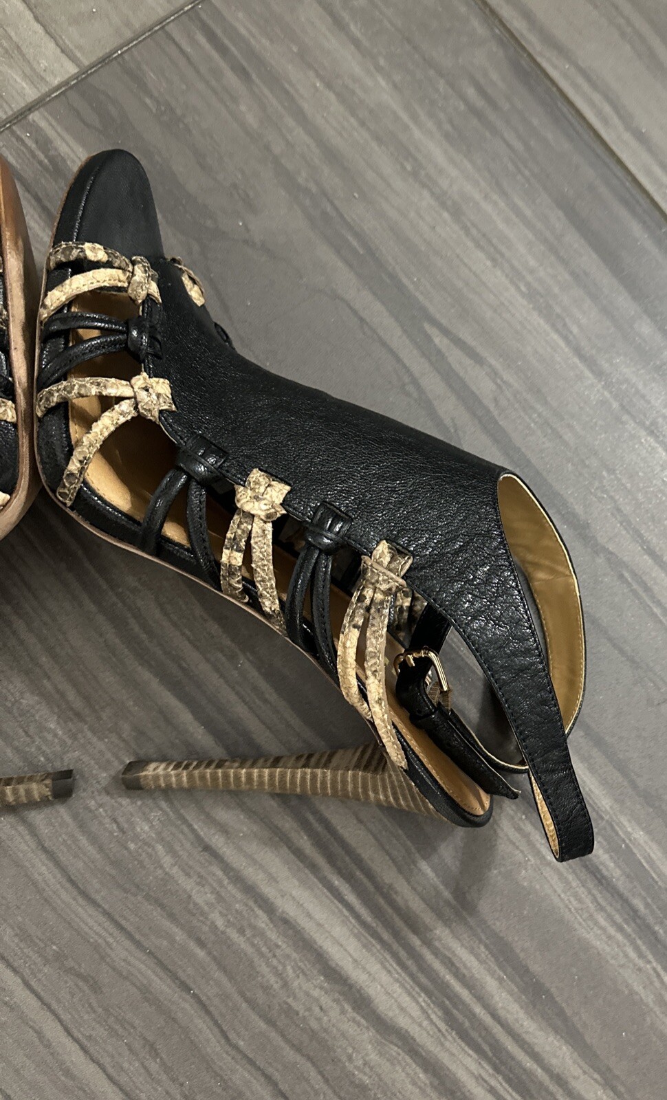 Coach Jody Python Print Ankle Stiletto Strappy Sh… - image 7