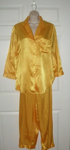 Laura Adams Yellow Pajamas Pants Shirt Top Women's Size Medium New - Picture 2 of 7