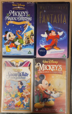WALT DISNEY FILMS SET OF 4 VHS TAPES CLEAN AND IN GOOD CONDITION , USED