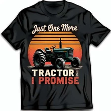 Vintage Green Tractor T-Shirt with Sunset 'Just One More Tractor I Promise'
