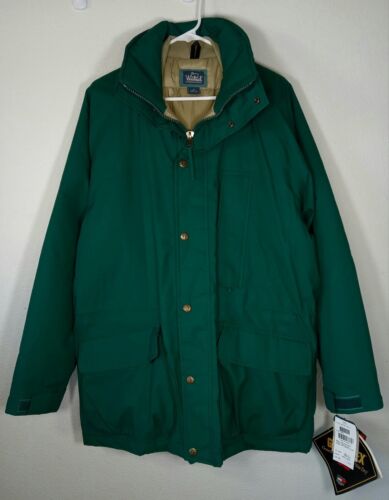 New With Tags Woolrich Mens Hooded Gore-Tex Parka Jacket Size Medium Coat Green