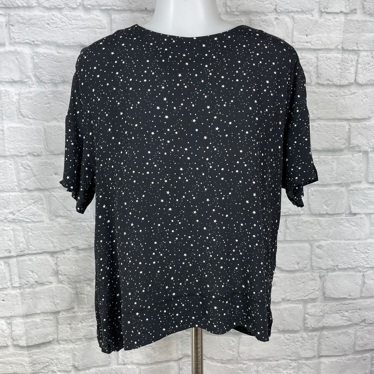 売れ筋商品|||イチ シャツ レディース トップス IHYAMILET - Blouse - black H&M Women's Size 8 Top Black White Stars Short Sleeve Blouse