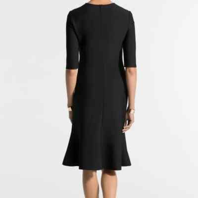 NEW St.John Elbow Sleeve Fit & Flare Dress Black - size 2 #D5540 | eBay