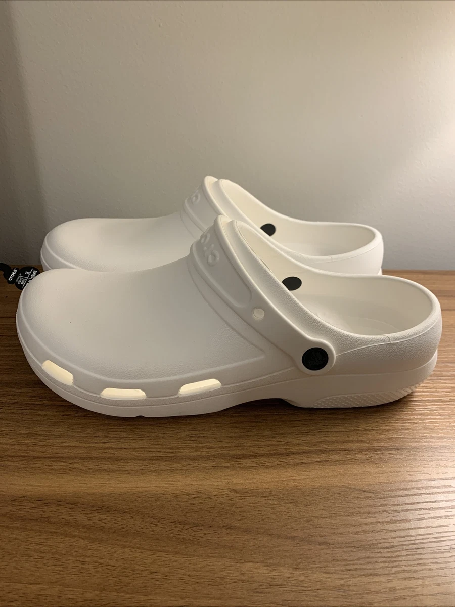 Crocs M 10 W12 Specialist II Vent Clog Work Shoe Unisex Crocs White