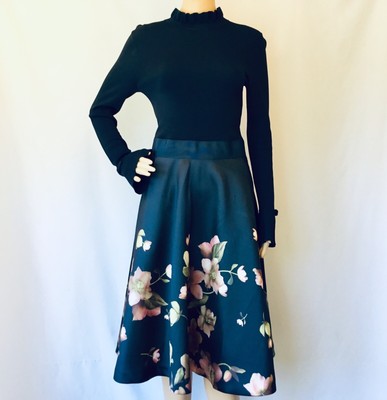 ted baker arboretum knitted bodice dress