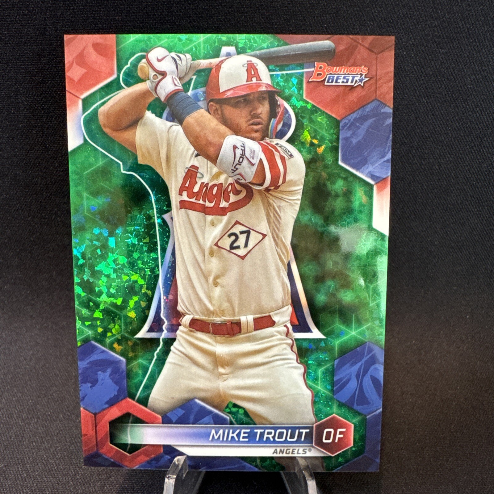 2023 Bowman's Best Mike Trout Green Mini Diamond Refractor /99