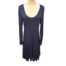 Premise Size Medium Heather Blue Long Sleeve Cut and Sew Stretch Sweater Dress