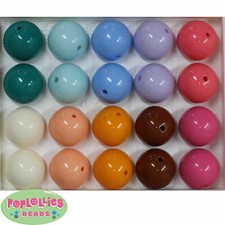 20mm Mixed Color Acrylic Solid Bubblegum Beads 20pc CHUNKY mix2