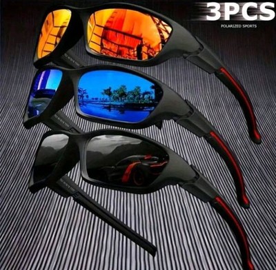 Set de 3 gafas de moda con montura de plástico y lentes de colores
