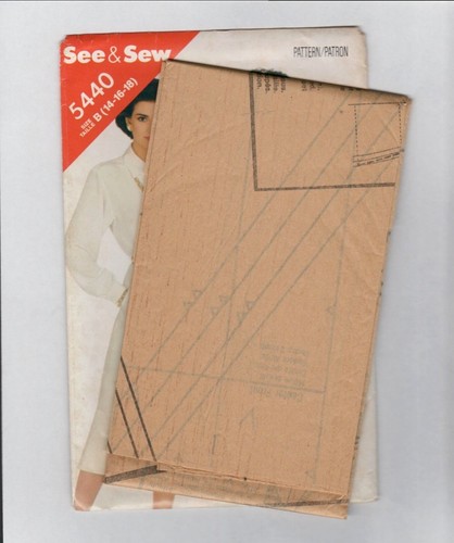 Butterick See & Sew 5440 Flared Bias Cut Skirt Pattern 1980s Size 14 16 18 Uncut - Picture 3 of 4