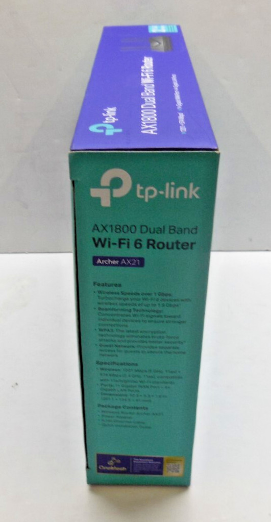 TP-Link Archer AX21 AX1800 Dual-Band Mesh Wi-Fi 6 Router Black Open Box