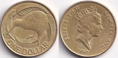 1 Dollar 1990 Neuseeland New Zealand Elisabeth II - Vogel Kiwi