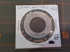 Encased Cent 1893 Indian Conn Hat MFG CO New Britain Conn Lucky Coin