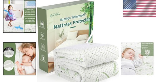 Deep Pocket Waterproof Mattress Protector in California King - Bamboo Fabric - Picture 2 of 10