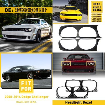 Lamp Headlight Front Bezel Trim & LH RH for 2015-2021 Dodge Challenger US N