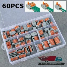 60pcs Terminal Block Lever Home Wire Connector Cable Clamp Nuts