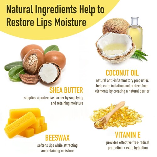 8 Pack Natural Lip Balm with Vitamin E and Coconut Oil - 第 4/7 張圖片