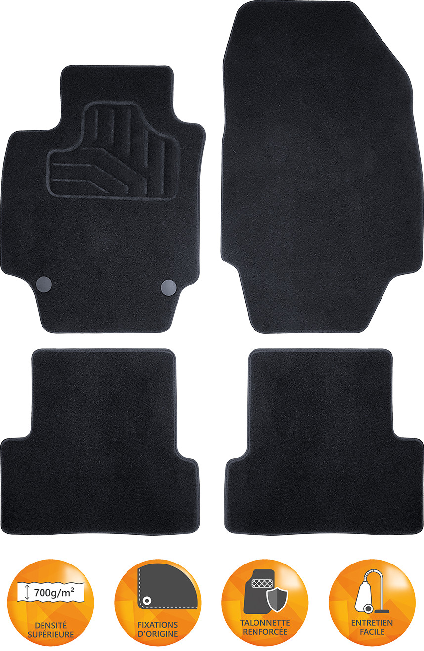 Tapis Citroen C3 des 10/2016 sur mesure pour stopper la salete et securiser les pedales auto