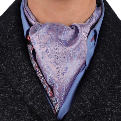 Multicolor Paisley Ascots Mens Silk Pre-tied Cravats for Wedding By Epoint ERA7 - Picture 41 of 49