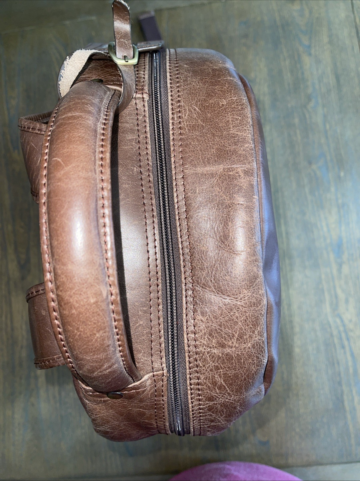 100% Leather Backpack Padded Computer Compartment… - image 8