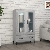 Highboard Grau Sonoma 70 Cm Breite 31 Cm Tiefe 115 Cm HöHe Holzwerkstoff