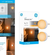 Plug In LED Night Light 2 Pack Amber Dusk to Dawn Light Sensor Bedroom Bathroom