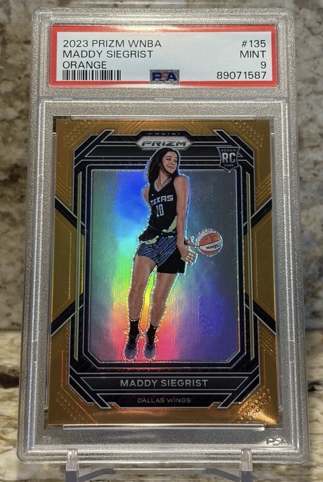 (2) 2023 Prizm WNBA Maddy Siegrist RC Blue 118/175 Orange 13/99 PSA 9 Mint #135 view 4