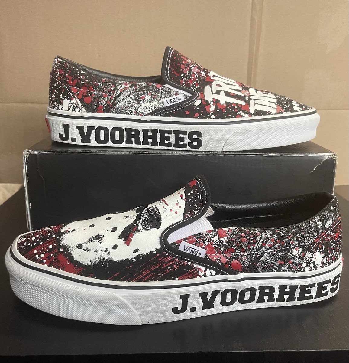 Vans Friday the 13th Jason Voorhees Slip-On Black/White/Red  display picture 1